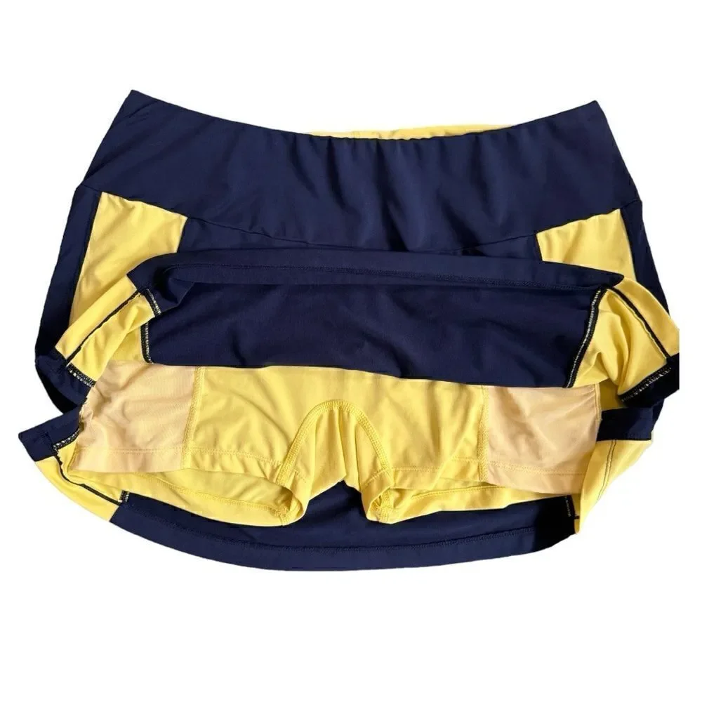 Tail Women’s Navy Regatta Tanisha Skirt Navy Blue/Lemon Fizz Pickleball Golf L